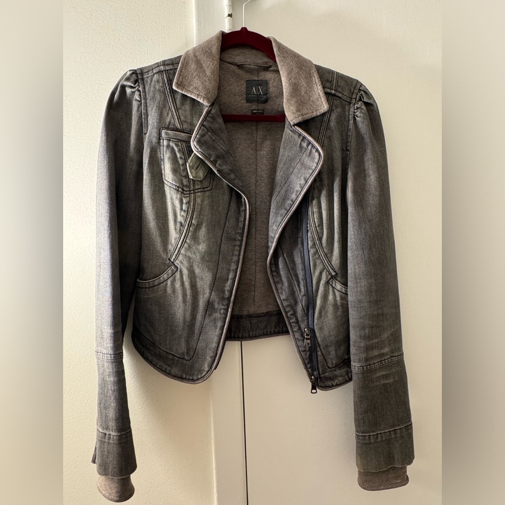 Armani Exchange Gray Denim Jacket Size XS